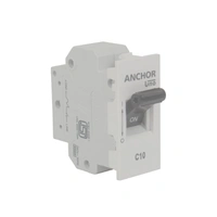 Anchor Roma Mini Modular 6 Ampere Single Pole MCB - 6A, White, 1 Year 